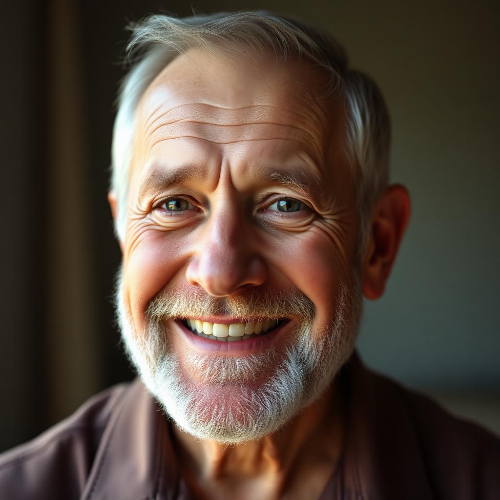 Smiling older man, warm expression